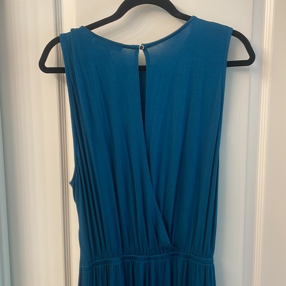 Teal Tie-Waist Knit Jumpsuit - Picture 8 of 10